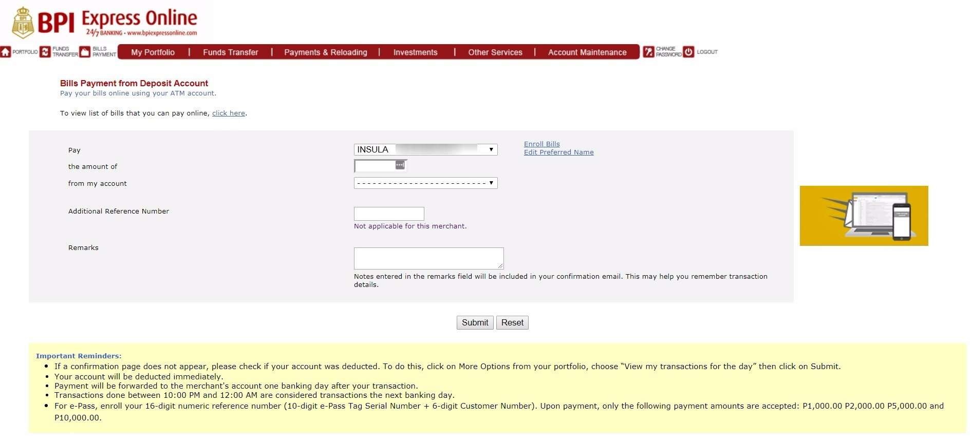 How To Enroll And Pay Insular Life Through Bpi Express Online - 