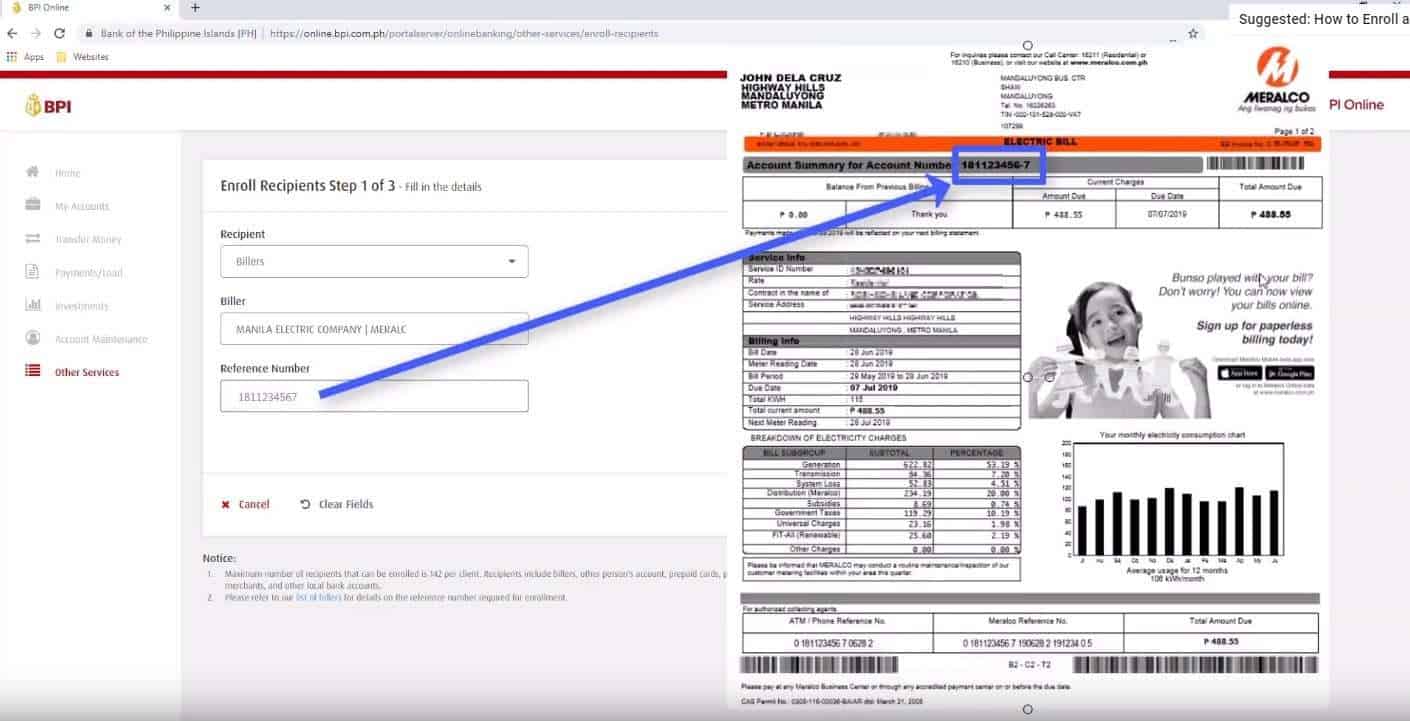 How to enroll biller in bpi online